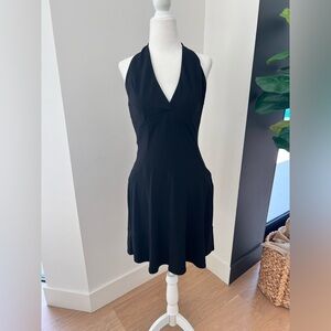 Black halter top dress